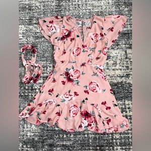 Pink floral dress